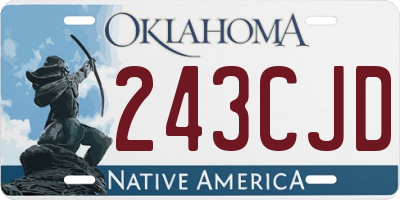 OK license plate 243CJD