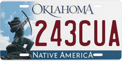 OK license plate 243CUA
