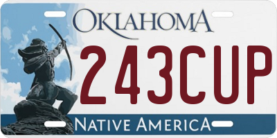 OK license plate 243CUP