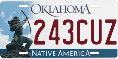 OK license plate 243CUZ