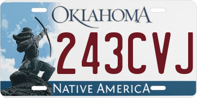 OK license plate 243CVJ