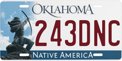 OK license plate 243DNC