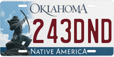 OK license plate 243DND