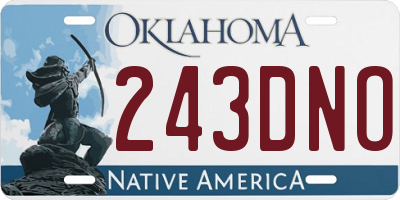 OK license plate 243DNO