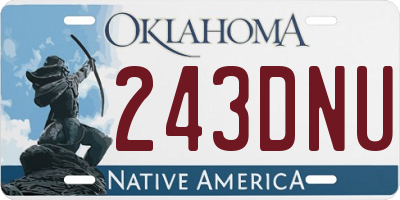 OK license plate 243DNU