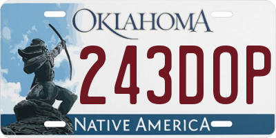 OK license plate 243DOP