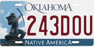 OK license plate 243DOU