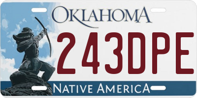 OK license plate 243DPE