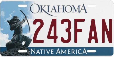 OK license plate 243FAN