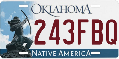 OK license plate 243FBQ