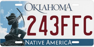 OK license plate 243FFC