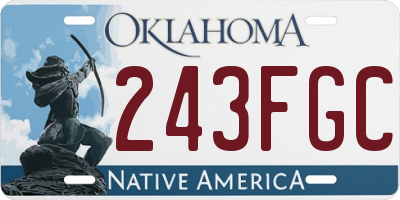 OK license plate 243FGC