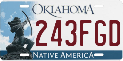 OK license plate 243FGD
