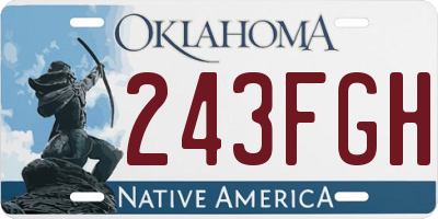 OK license plate 243FGH