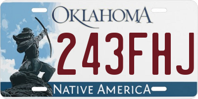 OK license plate 243FHJ