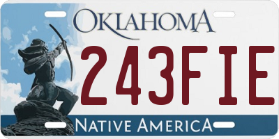 OK license plate 243FIE