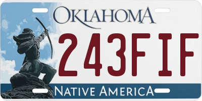 OK license plate 243FIF