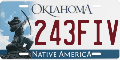 OK license plate 243FIV