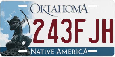 OK license plate 243FJH