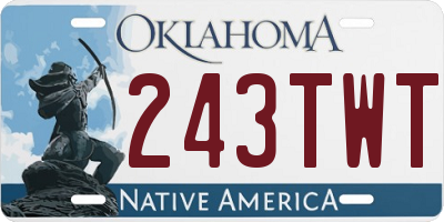 OK license plate 243TWT