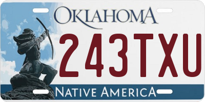 OK license plate 243TXU