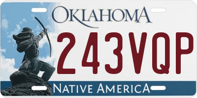 OK license plate 243VQP