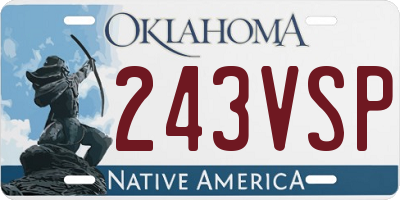 OK license plate 243VSP
