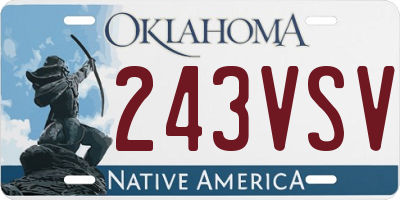 OK license plate 243VSV