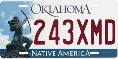 OK license plate 243XMD