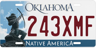 OK license plate 243XMF
