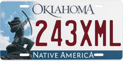 OK license plate 243XML