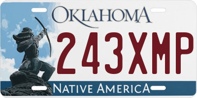OK license plate 243XMP