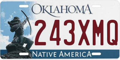 OK license plate 243XMQ