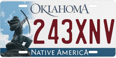 OK license plate 243XNV
