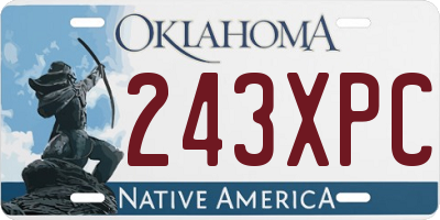 OK license plate 243XPC
