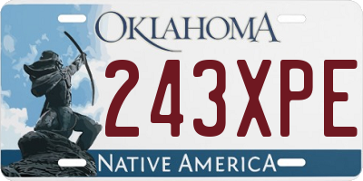 OK license plate 243XPE