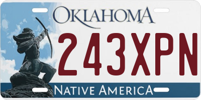 OK license plate 243XPN