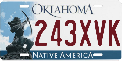 OK license plate 243XVK