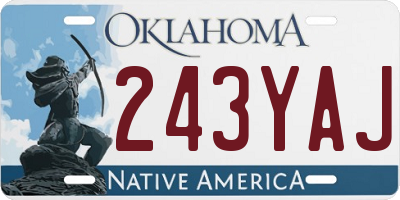 OK license plate 243YAJ