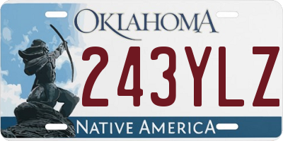 OK license plate 243YLZ