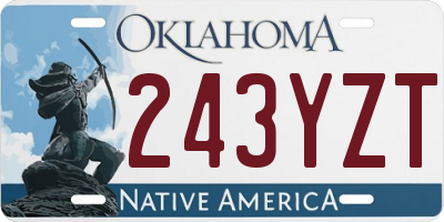 OK license plate 243YZT