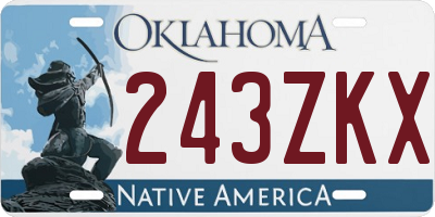 OK license plate 243ZKX