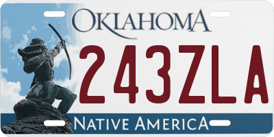 OK license plate 243ZLA