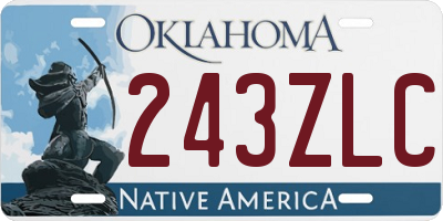 OK license plate 243ZLC