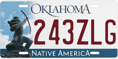 OK license plate 243ZLG
