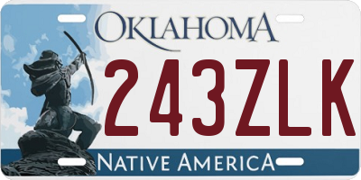 OK license plate 243ZLK