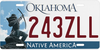 OK license plate 243ZLL