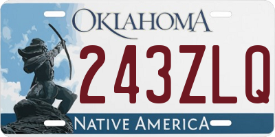 OK license plate 243ZLQ