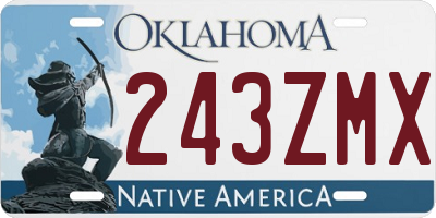 OK license plate 243ZMX