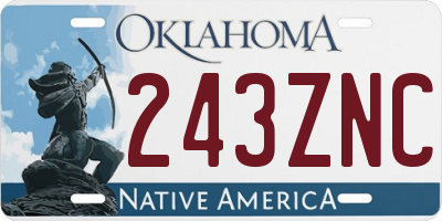OK license plate 243ZNC